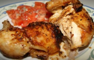 Pollo al horno con tomates