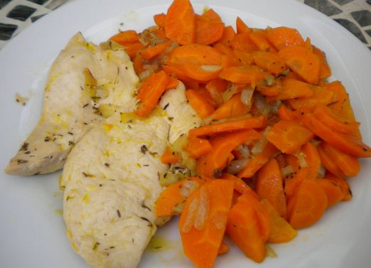 Pollo con zanahorias light