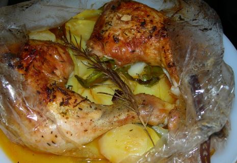 Receta de pollo en bolsa para horno